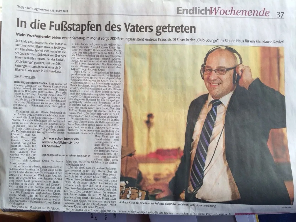 Zeitungsbericht: In die Fußstapfen des Vaters getreten